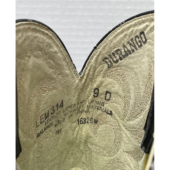 Durango Boot LEM314 Waco R Toe Men's SIZE 9D Black Brown Western Cowboy Shoes - Picture 10 of 10